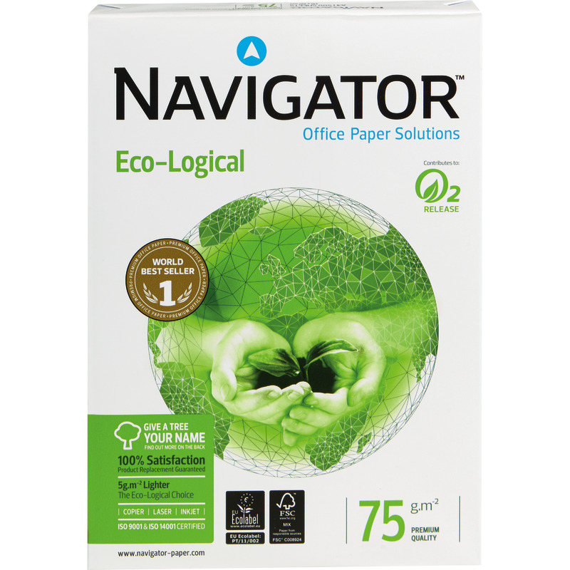 NAVIGATOR Kopierpapier ECO-LOGICAL, DIN A4, 75 g/m², Pack: 500 Blatt - weiß NAVIGATOR Kopierpapier ECO-LOGICAL, DIN A4, 75 g/m², Pack: 500 Blatt - weiß