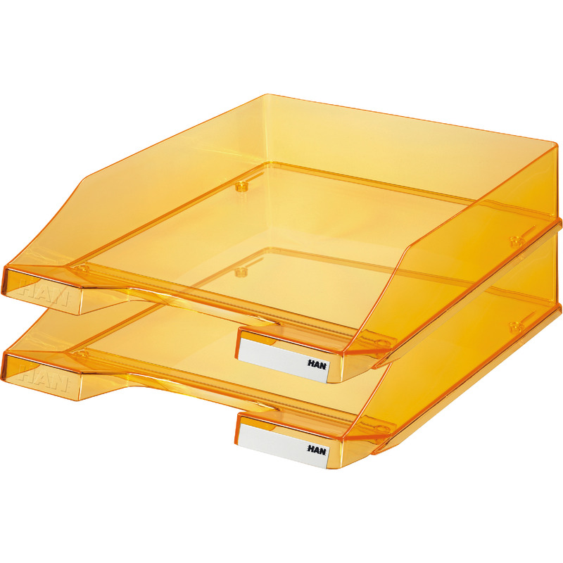 HAN Briefkorb 1026-X KLASSIK transparent, DIN A4/C4, stapelbar - transparent-orange