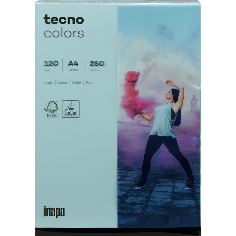 Kopierpapier tecno® colors, DIN A4, 120 g/m², Pack: 250 Blatt - hellblau