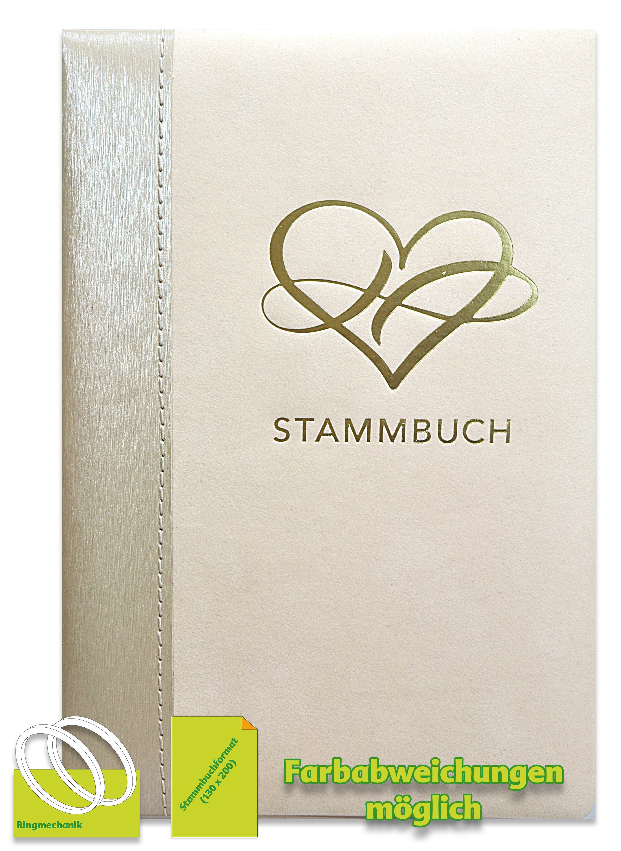 Stammbuch NALA, beige, mit Ringmechanik