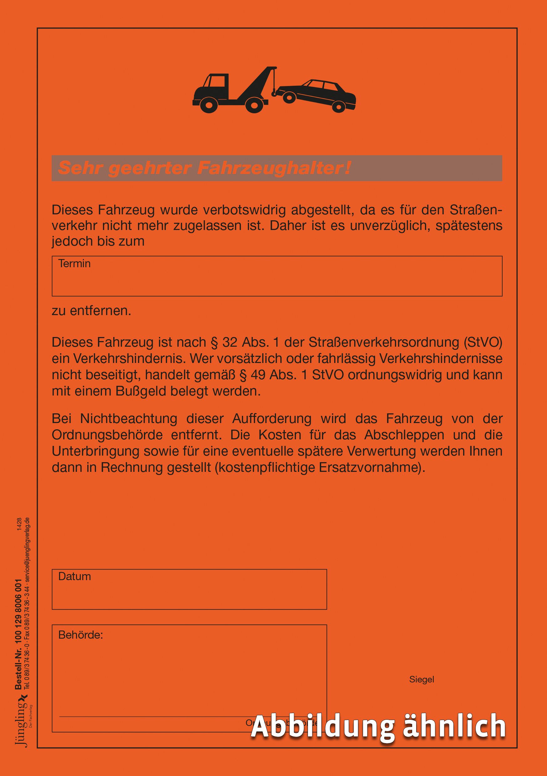 Aufkleber nach StVO, A5, leuchtrot