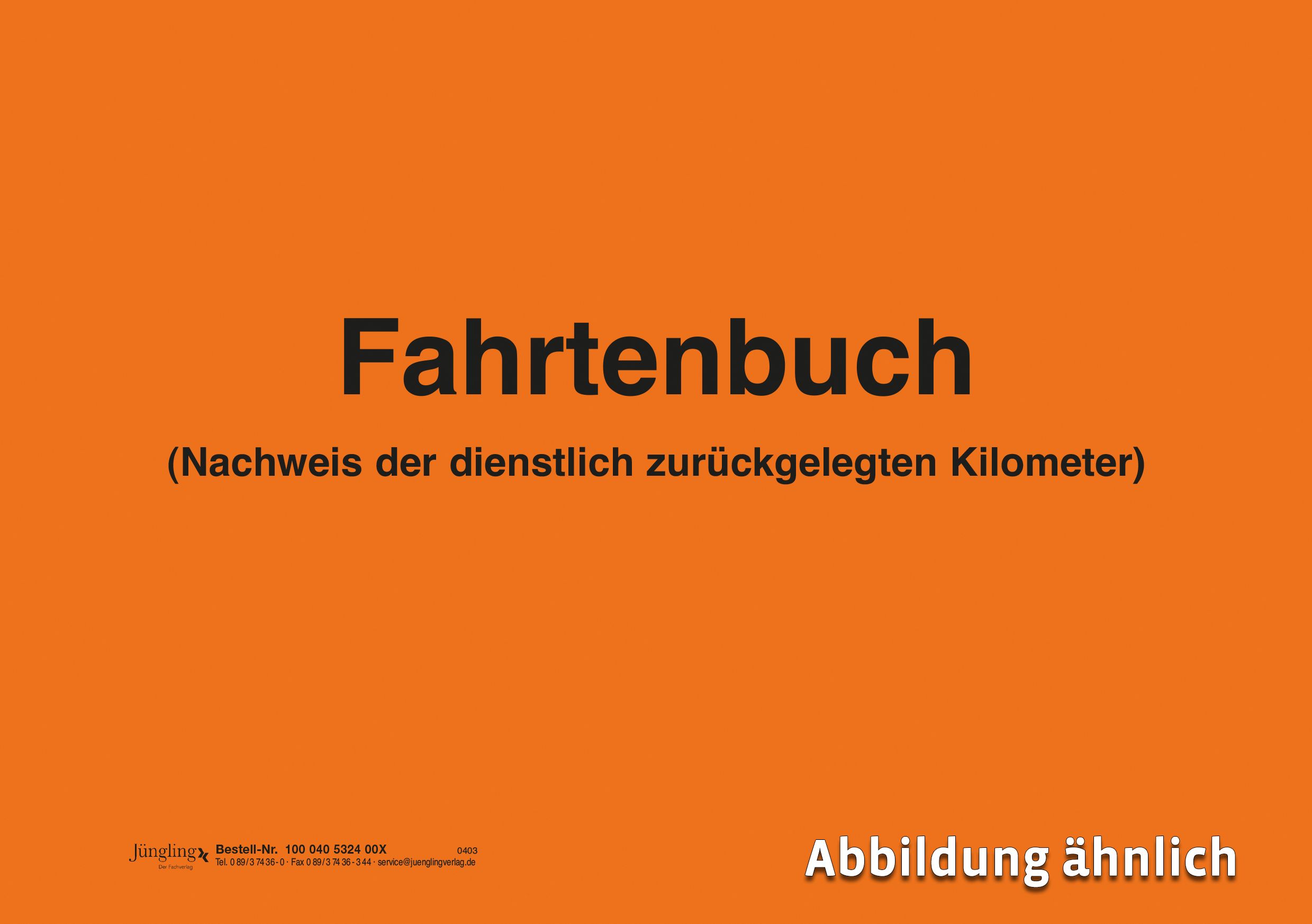 Fahrtenbuch DIN A5, 40-seitig, orange