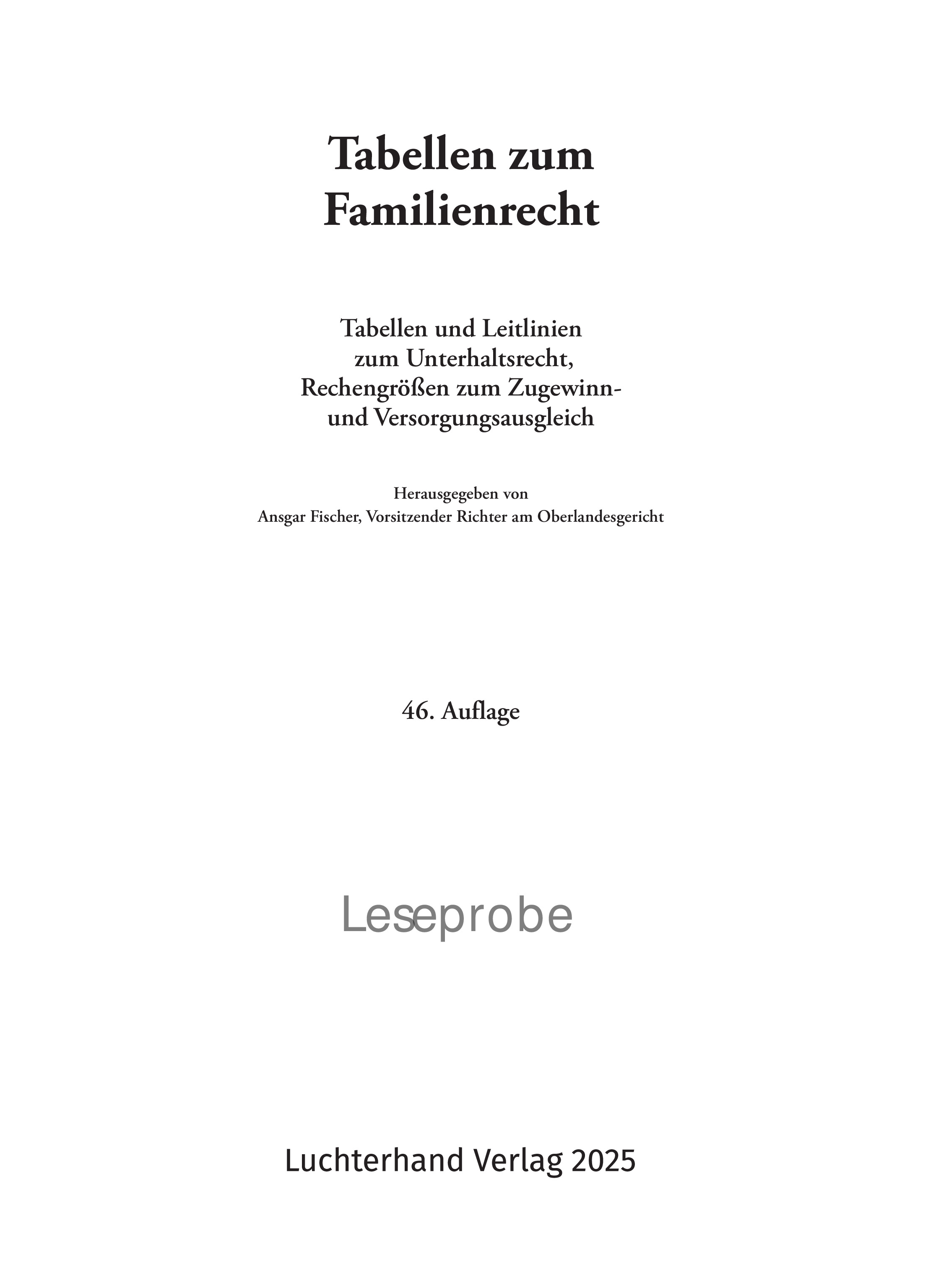 Tabellen zum Familienrecht