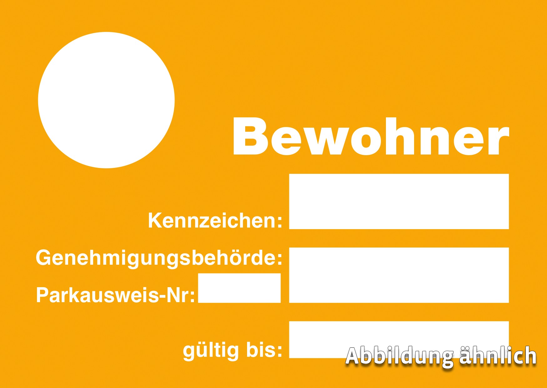 Bewohner-Parkausweis, A6, Karton, orange