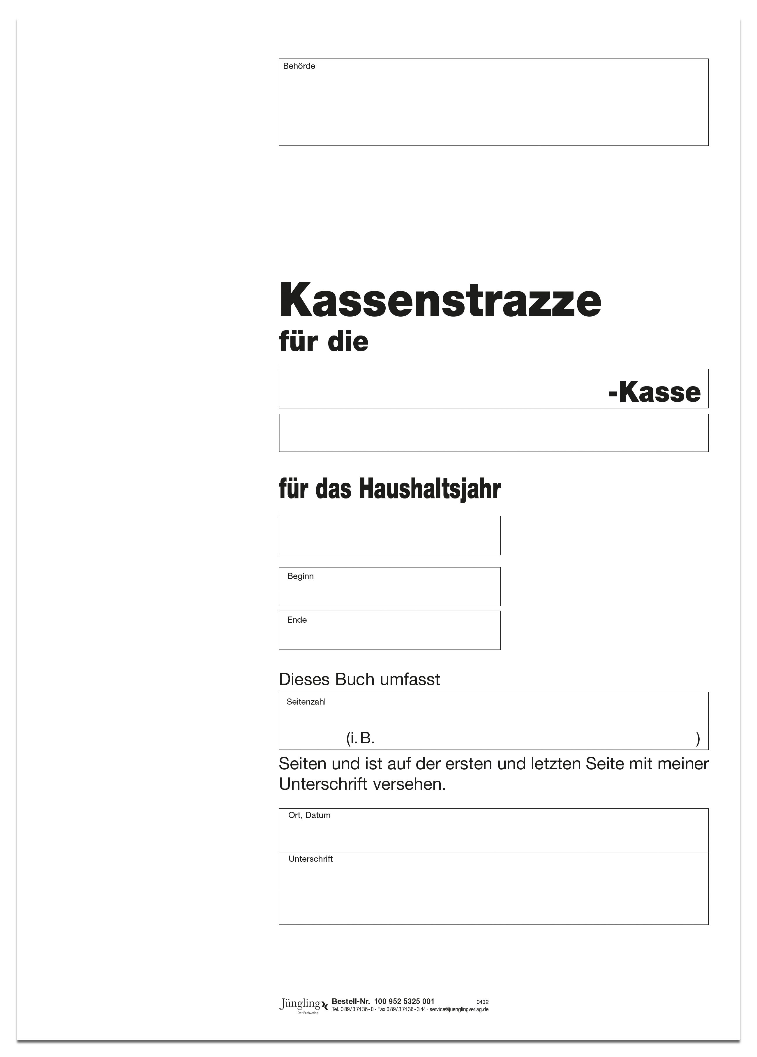 Kassenstrazze - Titelbogen, DIN A4, 4-seitig