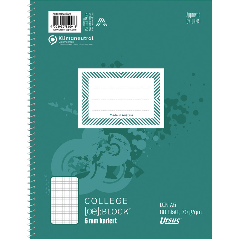 Staufen Collegeblock WORKFLOW, DIN A5, kariert, Lineatur 22