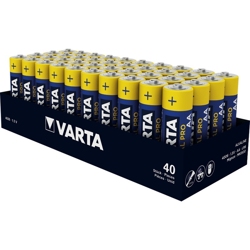 VARTA Batterien Alkaline INDUSTRIAL PRO, Mignon LR06 (AA), Packung: 40 Stück