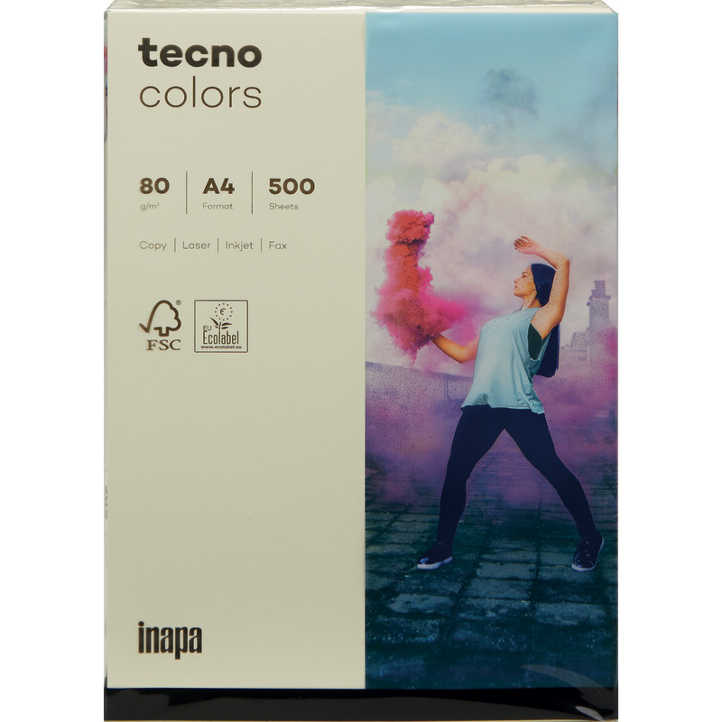 Kopierpapier tecno® colors, DIN A4, 80 g/m², Pack: 500 Blatt - Hellchamois