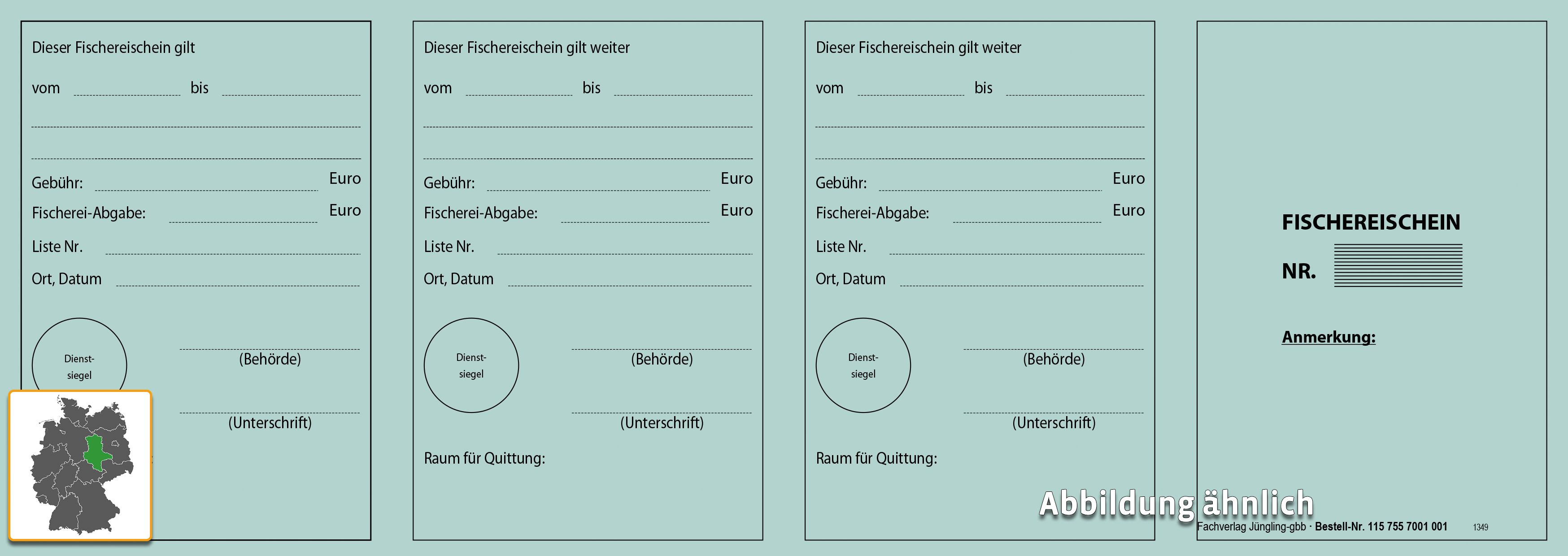 Fischereischein, blau