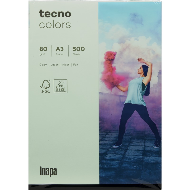 Kopierpapier tecno® colors, DIN A3, 80 g/m², Pack: 500 Blatt - hellgrün