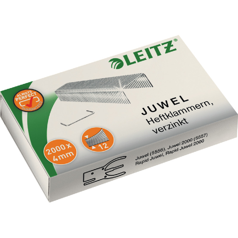 LEITZ Heftklammern Juwel 4mm VZ, 2.000 Stück