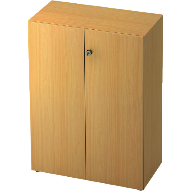 SoldanOffice Aktenschrank PROFI, 3 Ordnerhöhen mit Flügeltüren, B x H x T: 800 x 1.143 x 420 mm - Buche Dekor