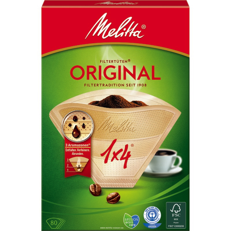 Melitta Kaffeefilter Original, Größe: 1 x 4 - braun