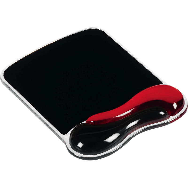 Kensington Duo Mauspad mit Gel-Handgelenkauflage - rot / schwarz