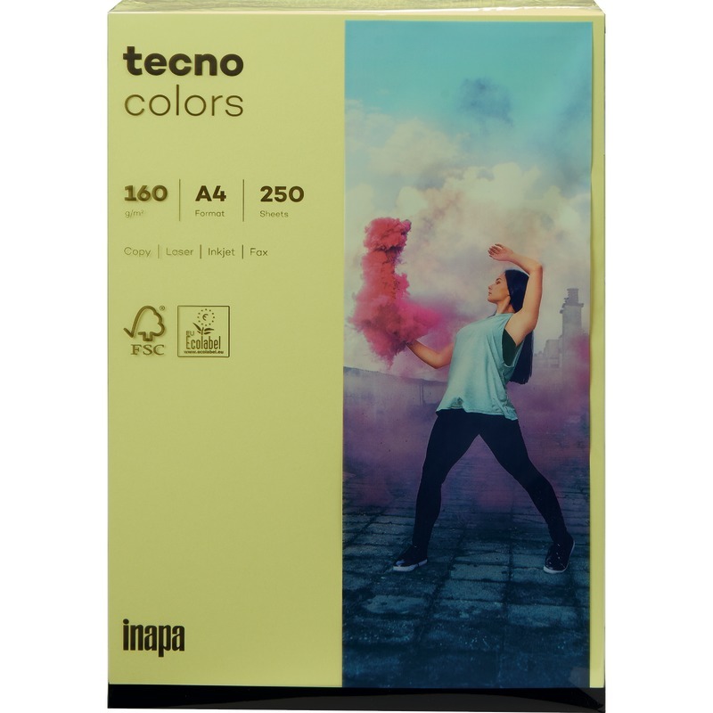 Kopierpapier tecno® colors, DIN A4, 160 g/m², Pack: 250 Blatt - mittelgelb