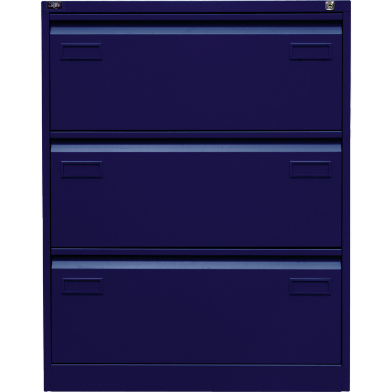 BISLEY Hängeregistraturschrank LIGHT, zweibahnig, 3 Schubladen - Oxfordblau