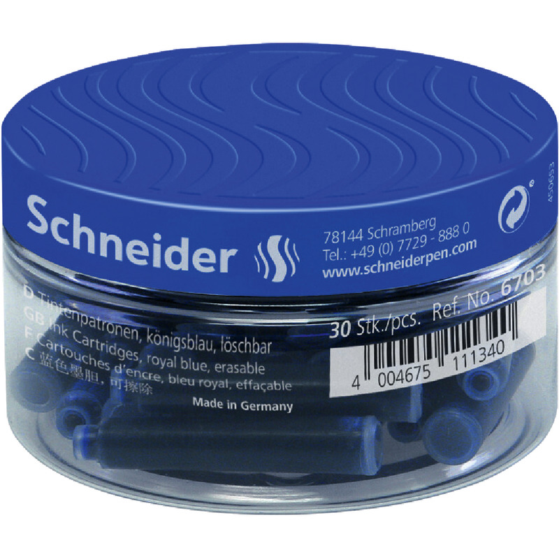 SCHNEIDER Tintenpatronen im Glas, königsblau