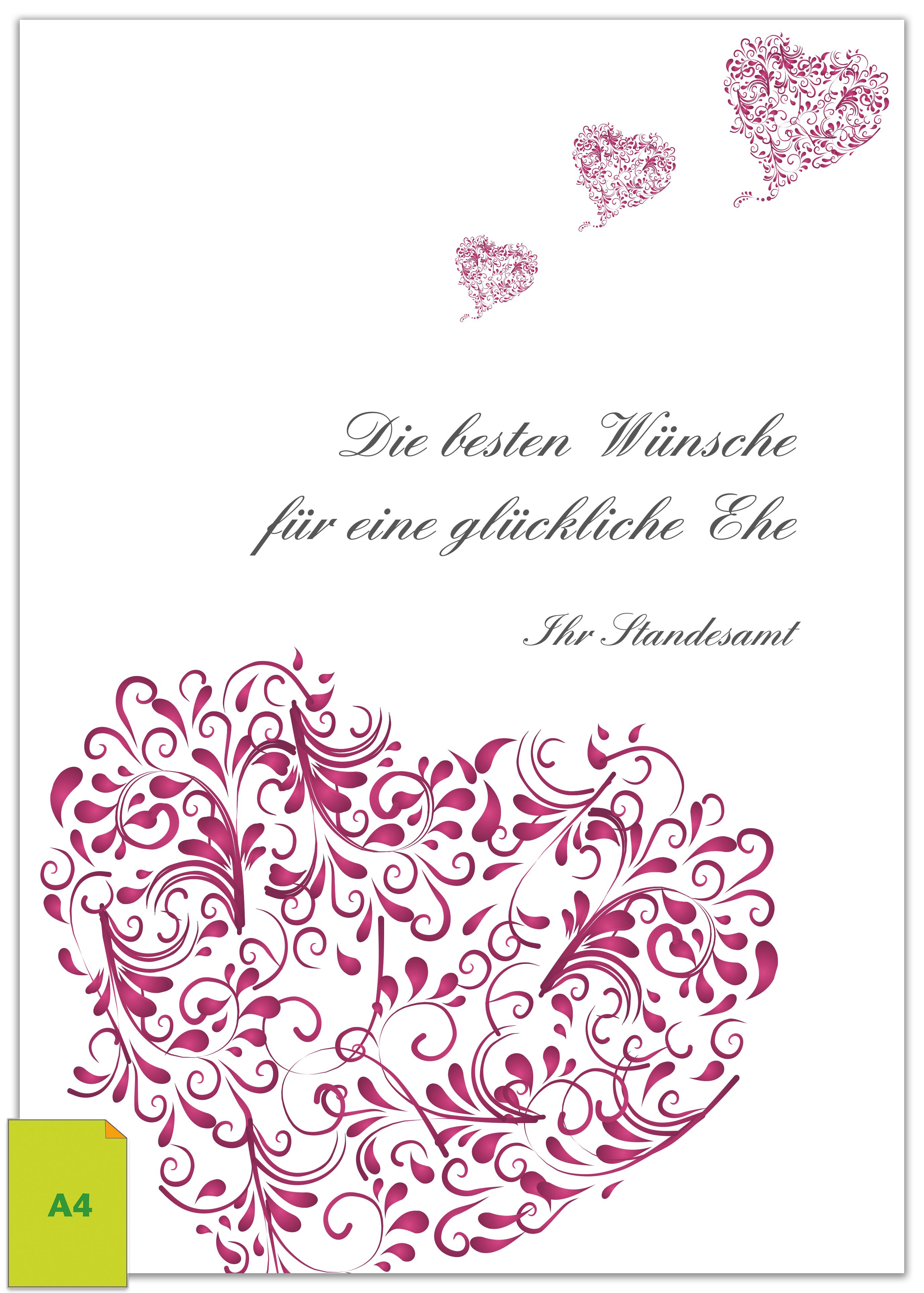 Urkundenmappe mit Ornament Herz, für Urkunden DIN A4