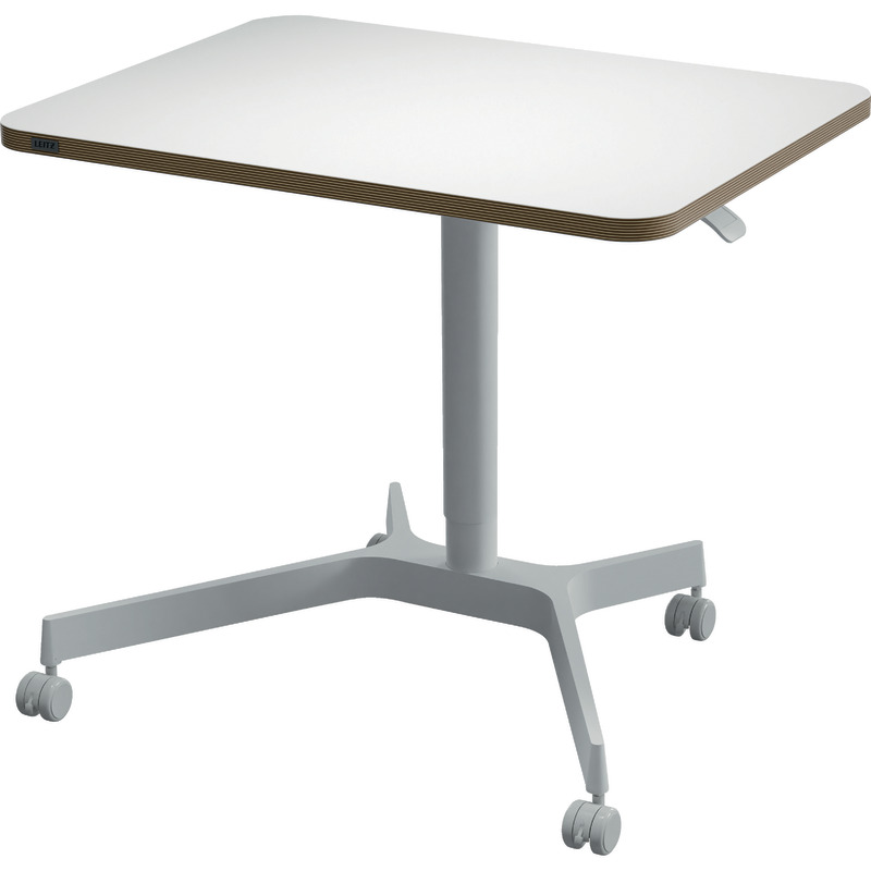 LEITZ Sitz-Steh-Schreibtisch Ergo, Pneumatische Höhenverstellung 75 -114 cm