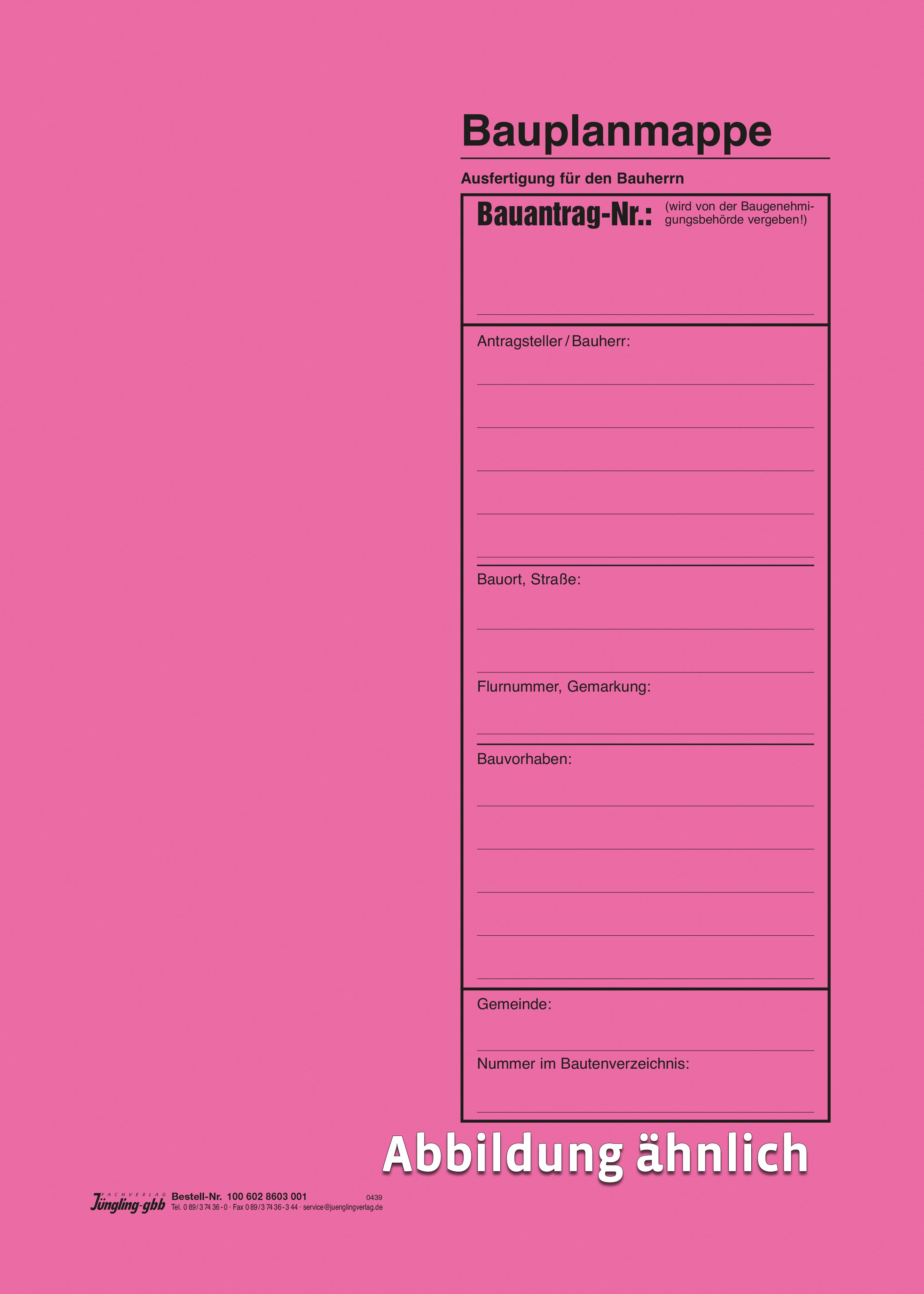 Schnellhefter für Bauvorlagen rot