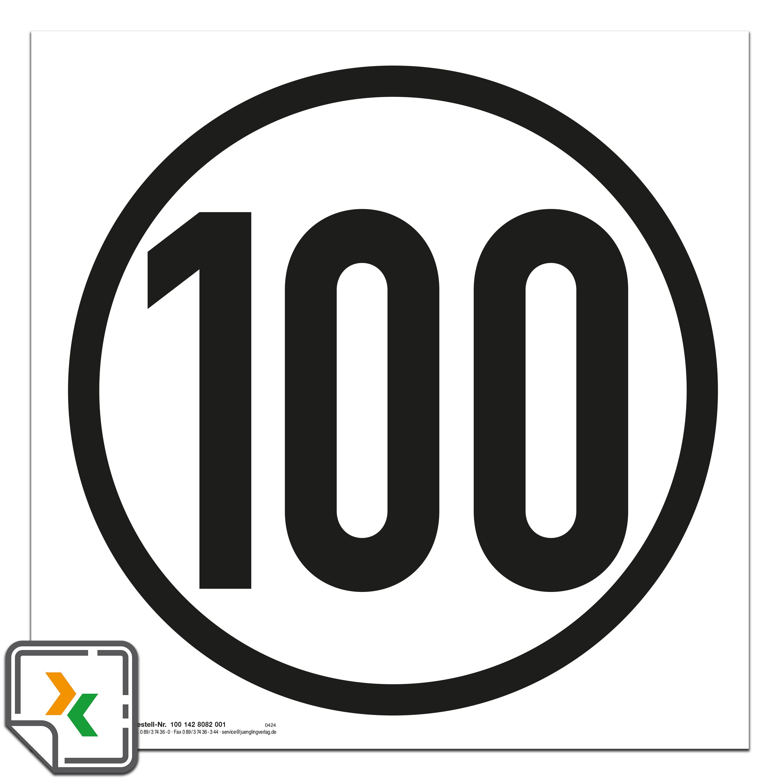 Aufkleber 100 km/h für Gespanne