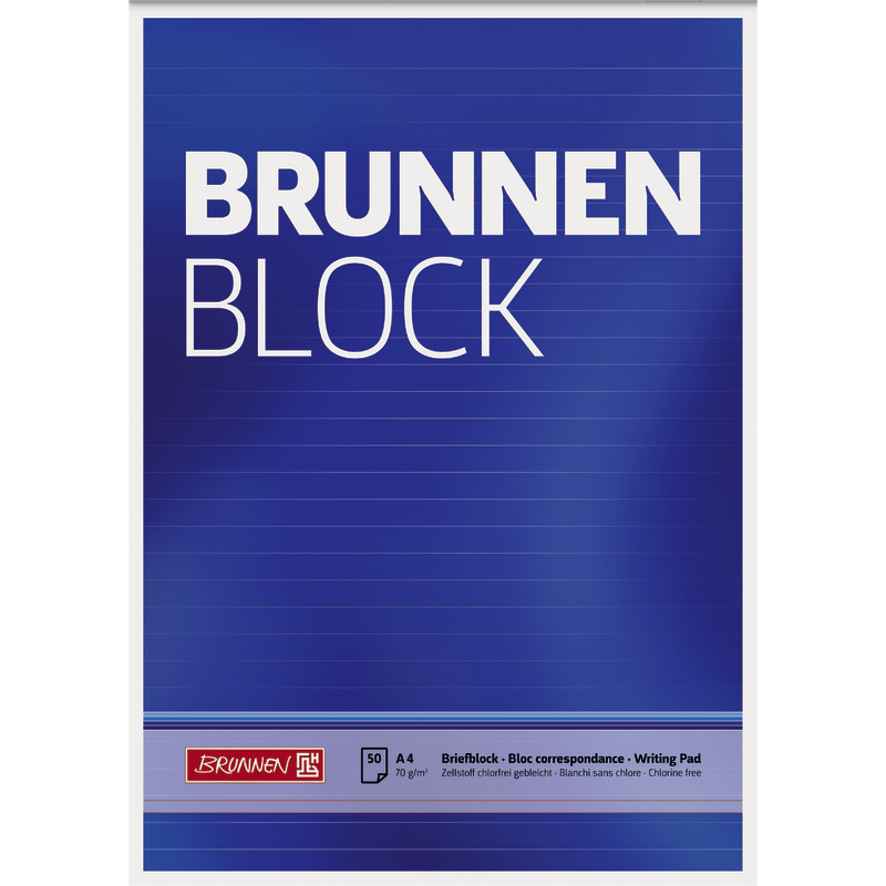 BRUNNEN Briefblock DIN A4, liniert, 50 Blatt