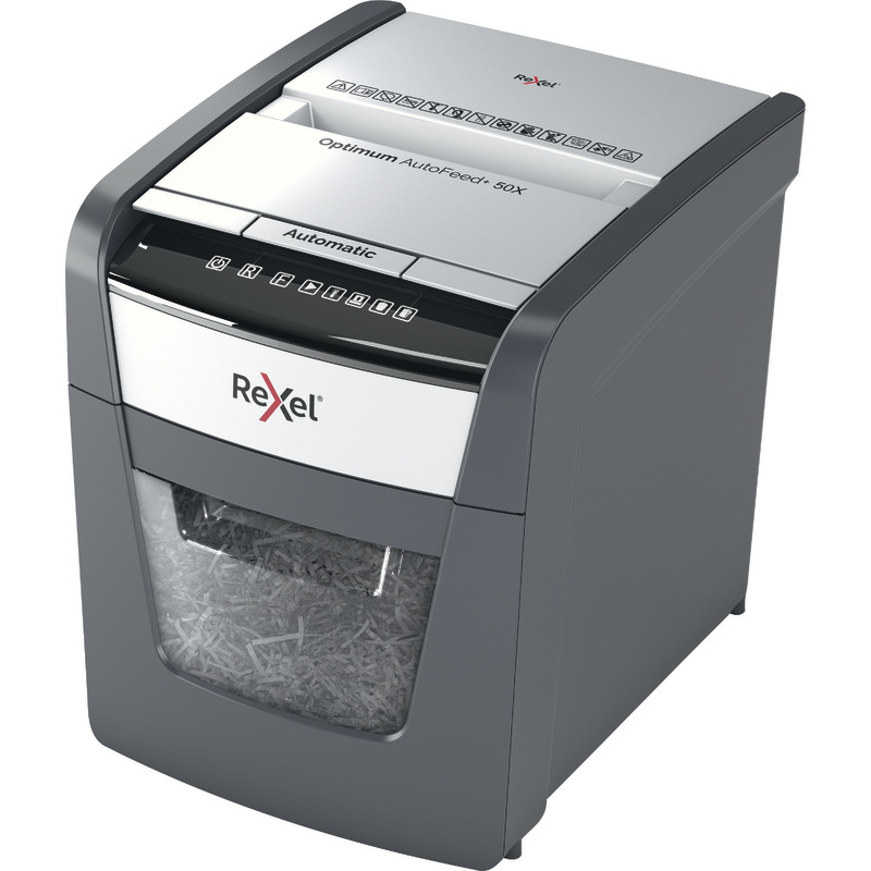 Rexel Aktenvernichter Optimum AutoFeed+ 50X, Sichherheitsstufe P-4
