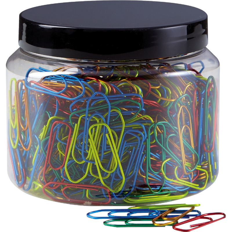 Büroklammern 26 mm neon-metallic sortiert, Packung: 500 Stück