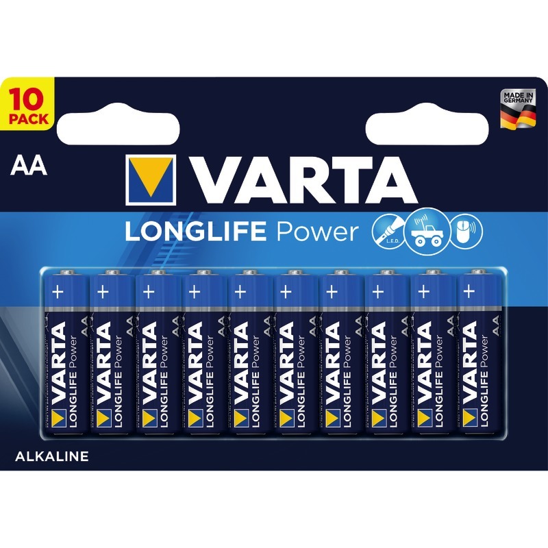 VARTA Batterien Alkaline LONGLIFE Power, Mignon LR06 (AA), Packung: 10 Stück