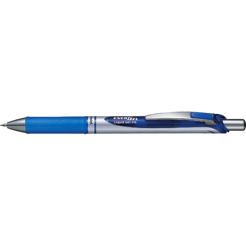 Pentel Gel-Tintenroller EnerGEL BL77, mit Druckmechanik, Strichstärke 0, 35 mm - blau