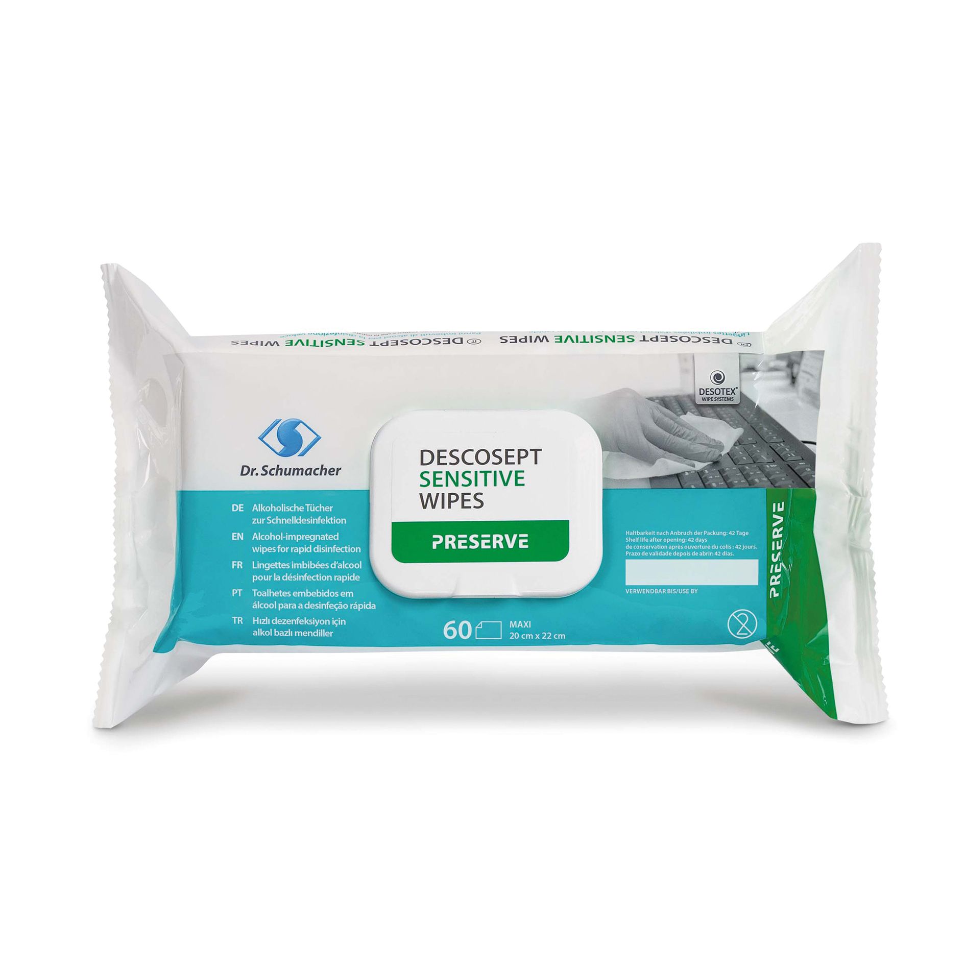 DESCOSEPT SENSITIVE WIPES, Alkoholische Tücher zur Schnelldesinfektion