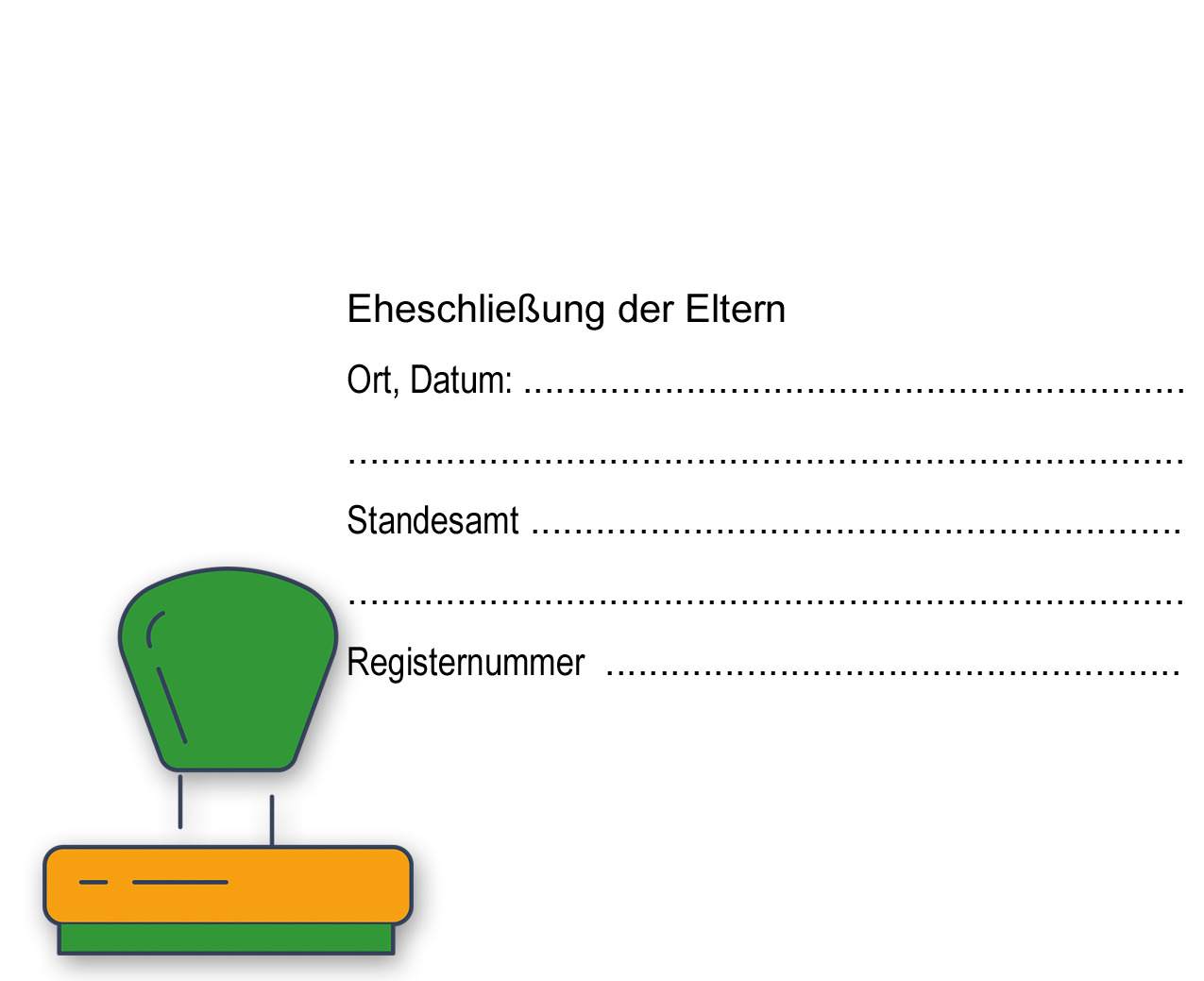 Stempel: Eheschließung der Eltern des Kindes