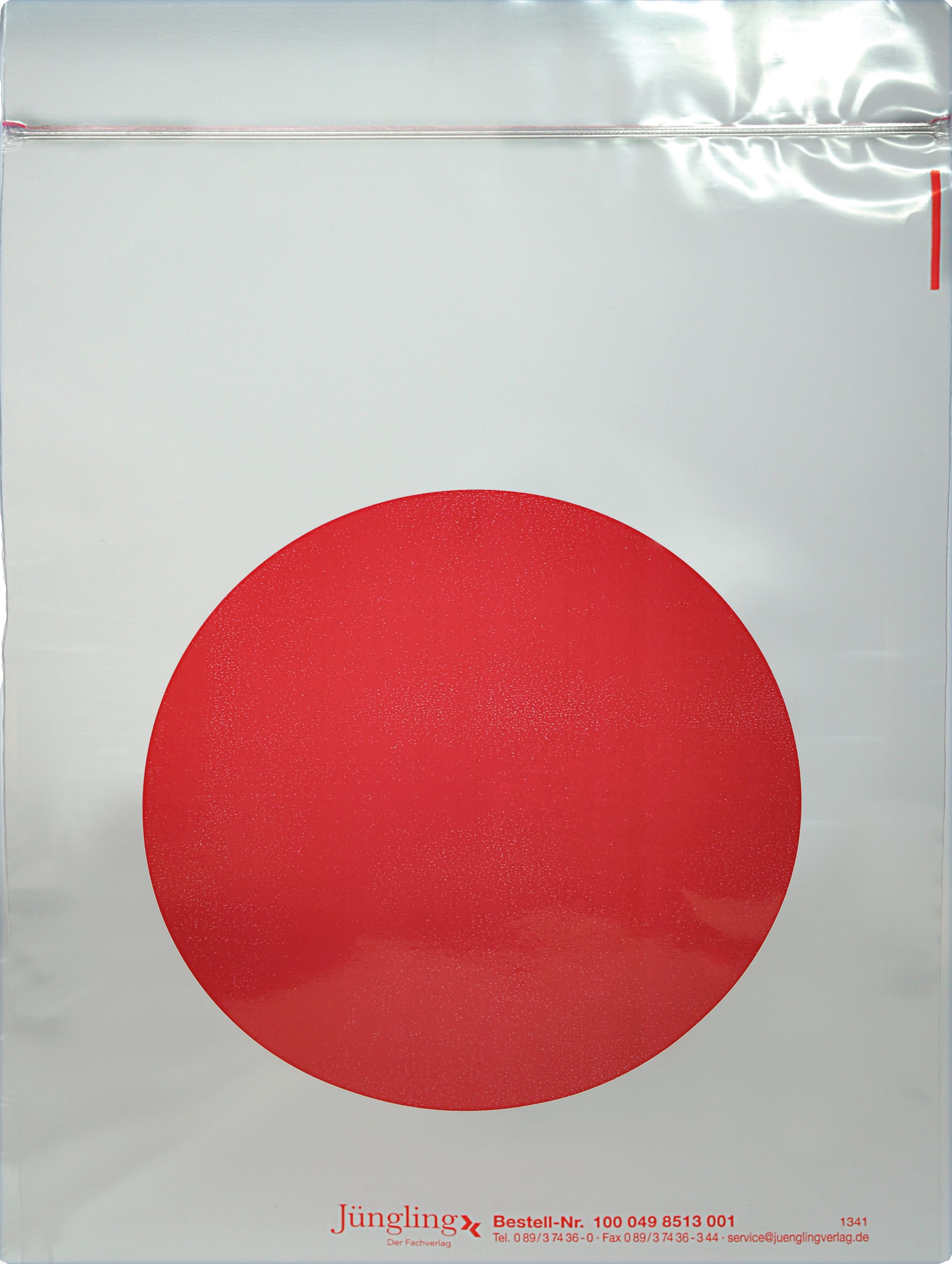 Plastikhülle Roter Punkt, Schutzhülle für Bautafel