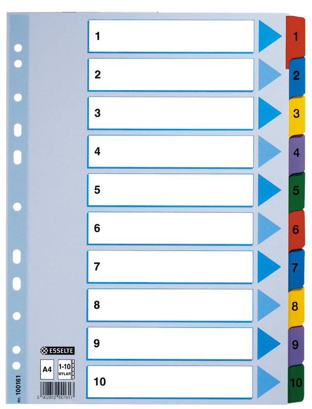 Esselte Ordner-Register, Taben 1-10