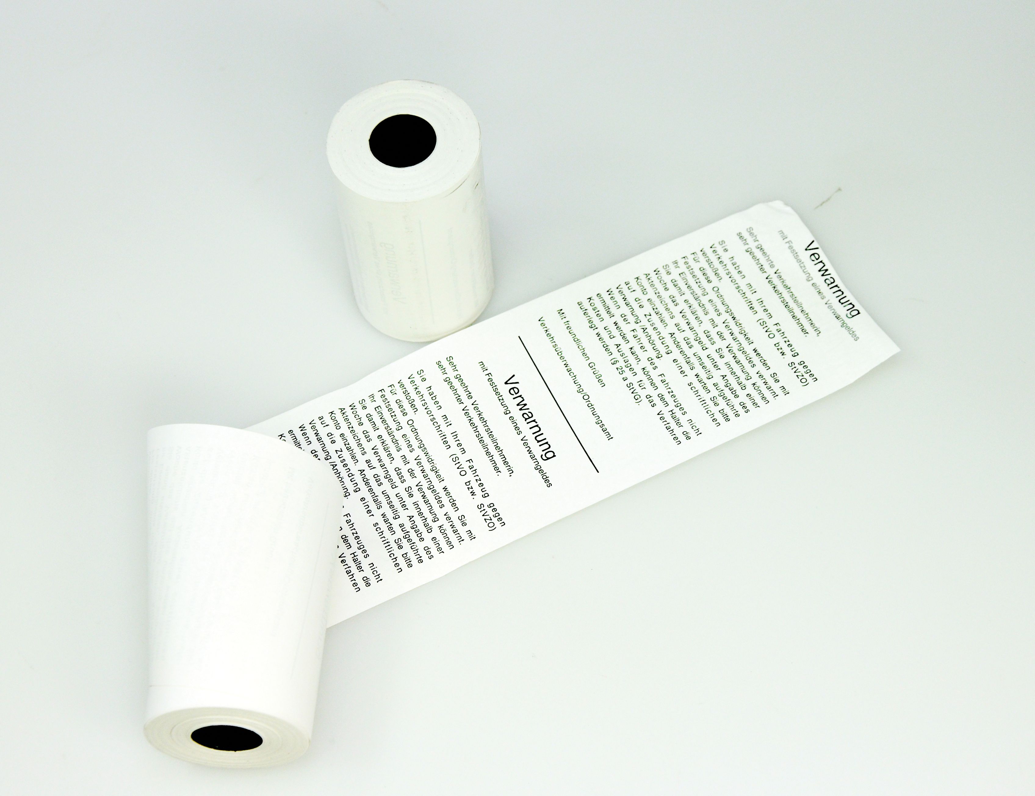 Thermopapier, mit Aufdruck Verwarntext Rolle 58 x 35 mm, Länge 14 m, Packung à 100 Ro