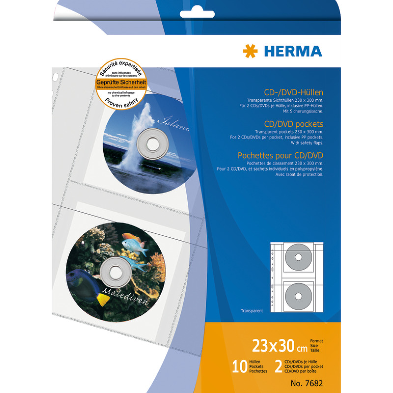 HERMA CD-DVD Hülle 7682, DIN A4, PP-Folie