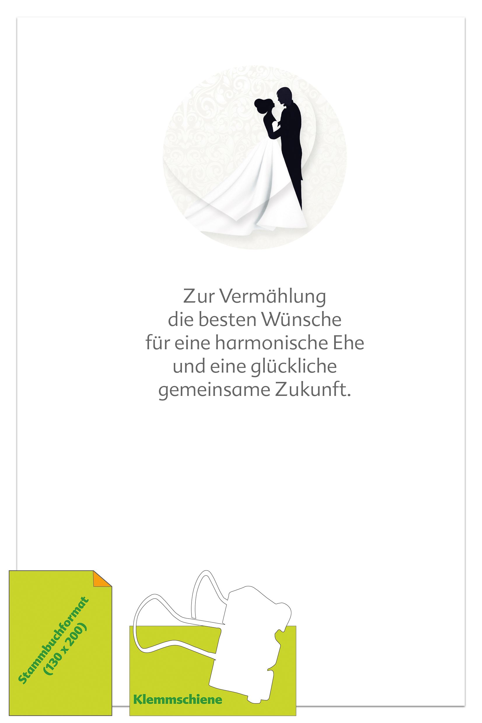 Vorsatzblatt Brautpaar mit Klemmschiene