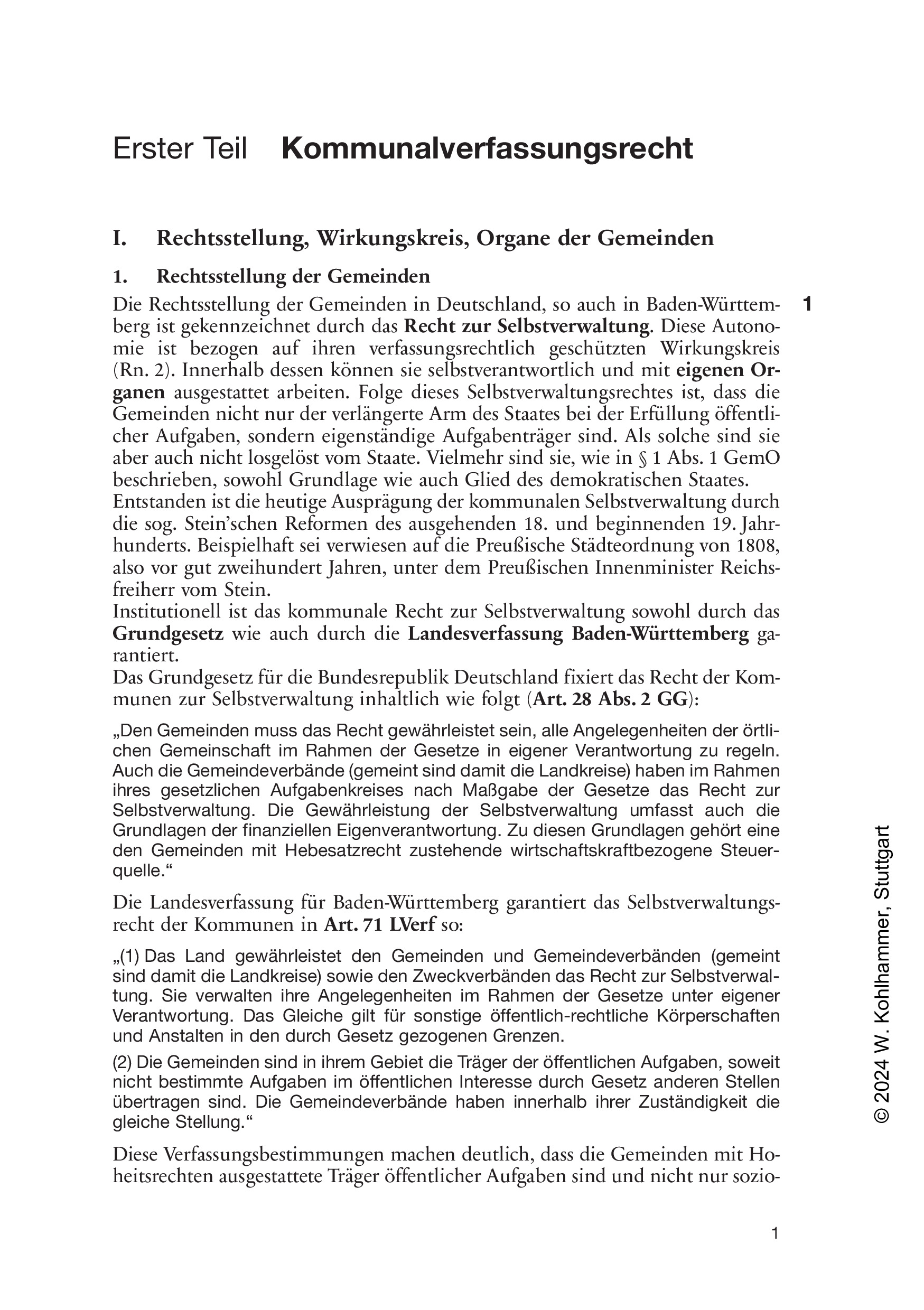 Der Gemeinderat in Baden-Württemberg