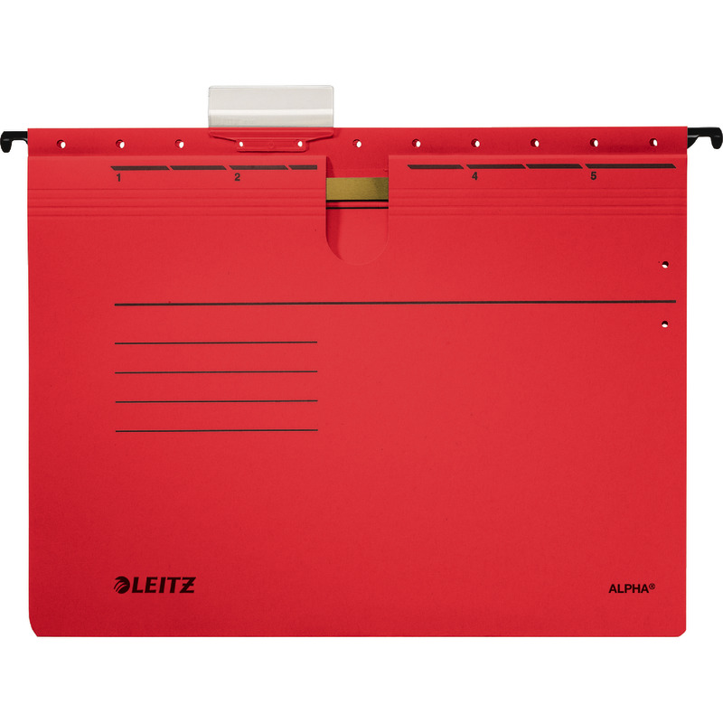 LEITZ Color-Hängehefter Alpha 1984, 1 Abheftvorrichtung, Rechtsheftung - rot
