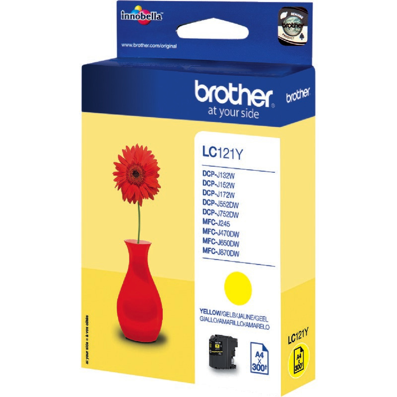 Brother Tintenpatrone LC-121Y, gelb