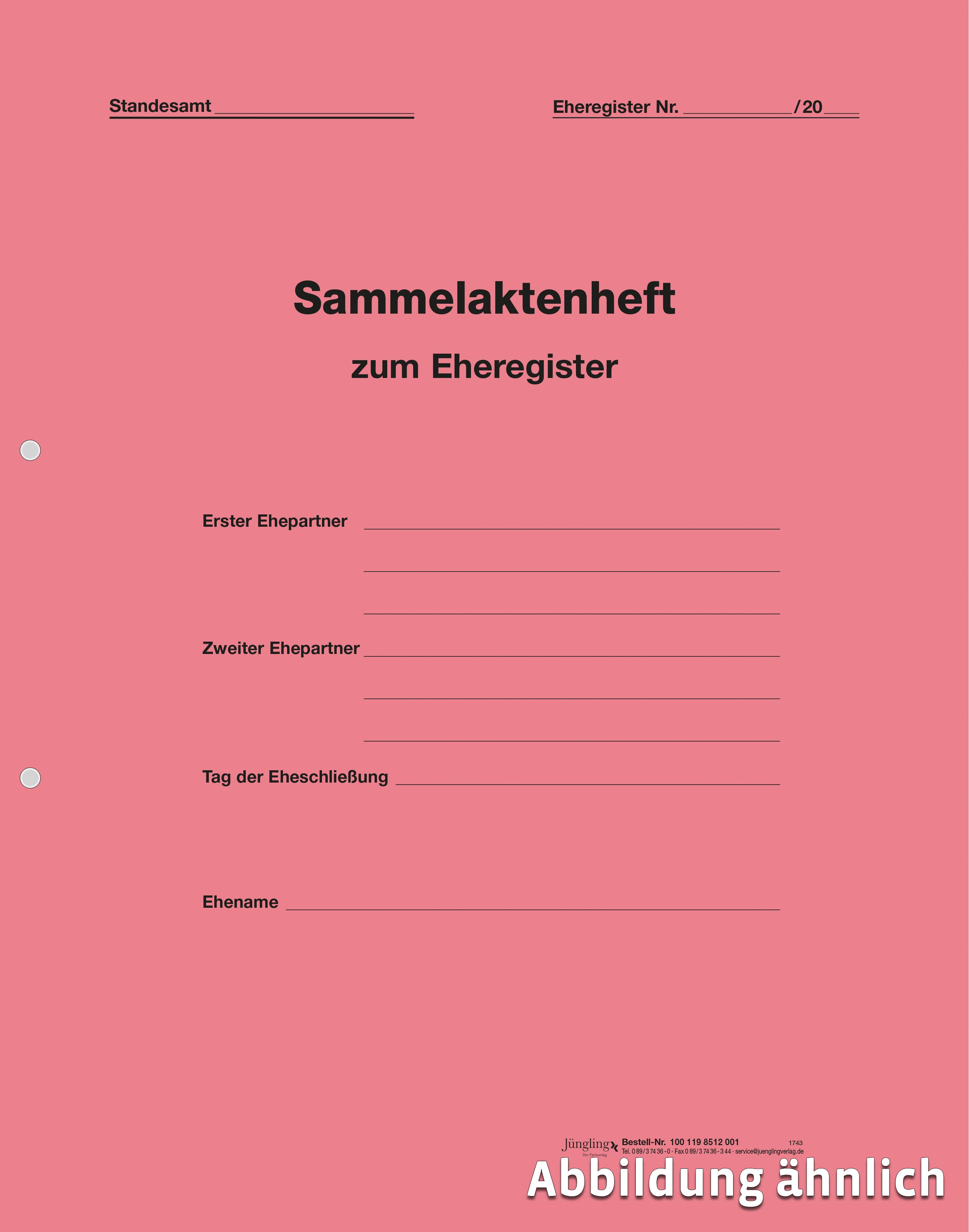 Sammelakten zum Eheregister, rot