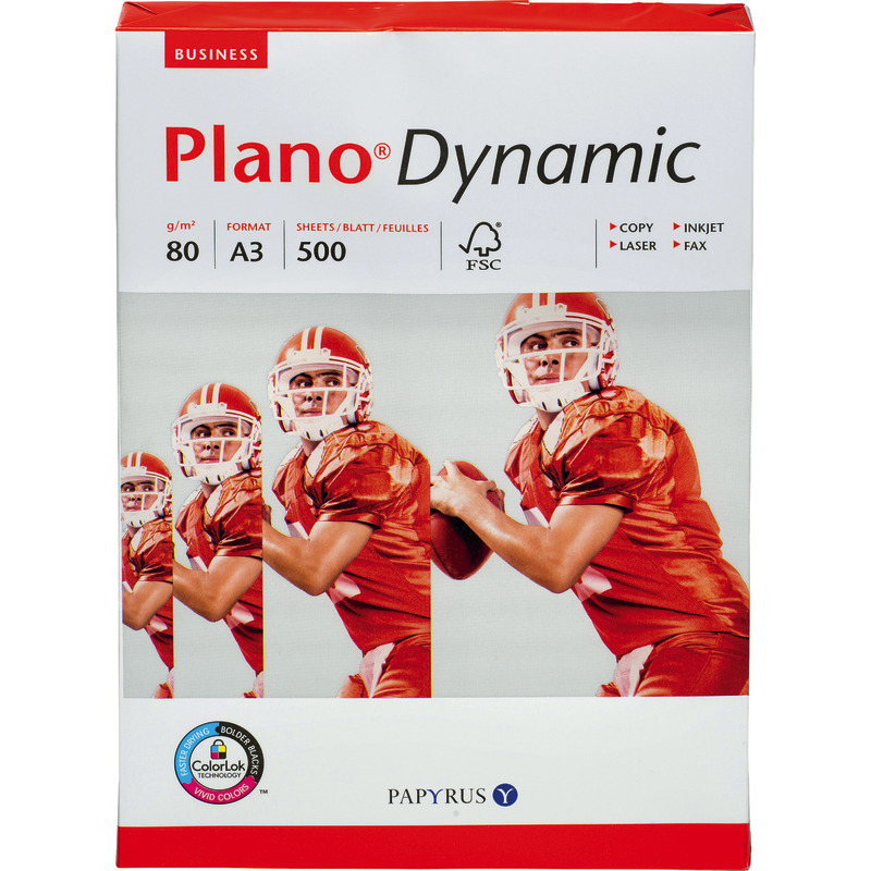 PAPYRUS Kopierpapier Plano® Dynamic, DIN A3, 80 g/m², Pack: 500 Blatt