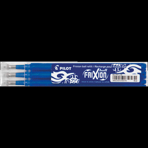 PILOT Tintenrollermine FRIXION BLS-FR, 3er Etui - blau