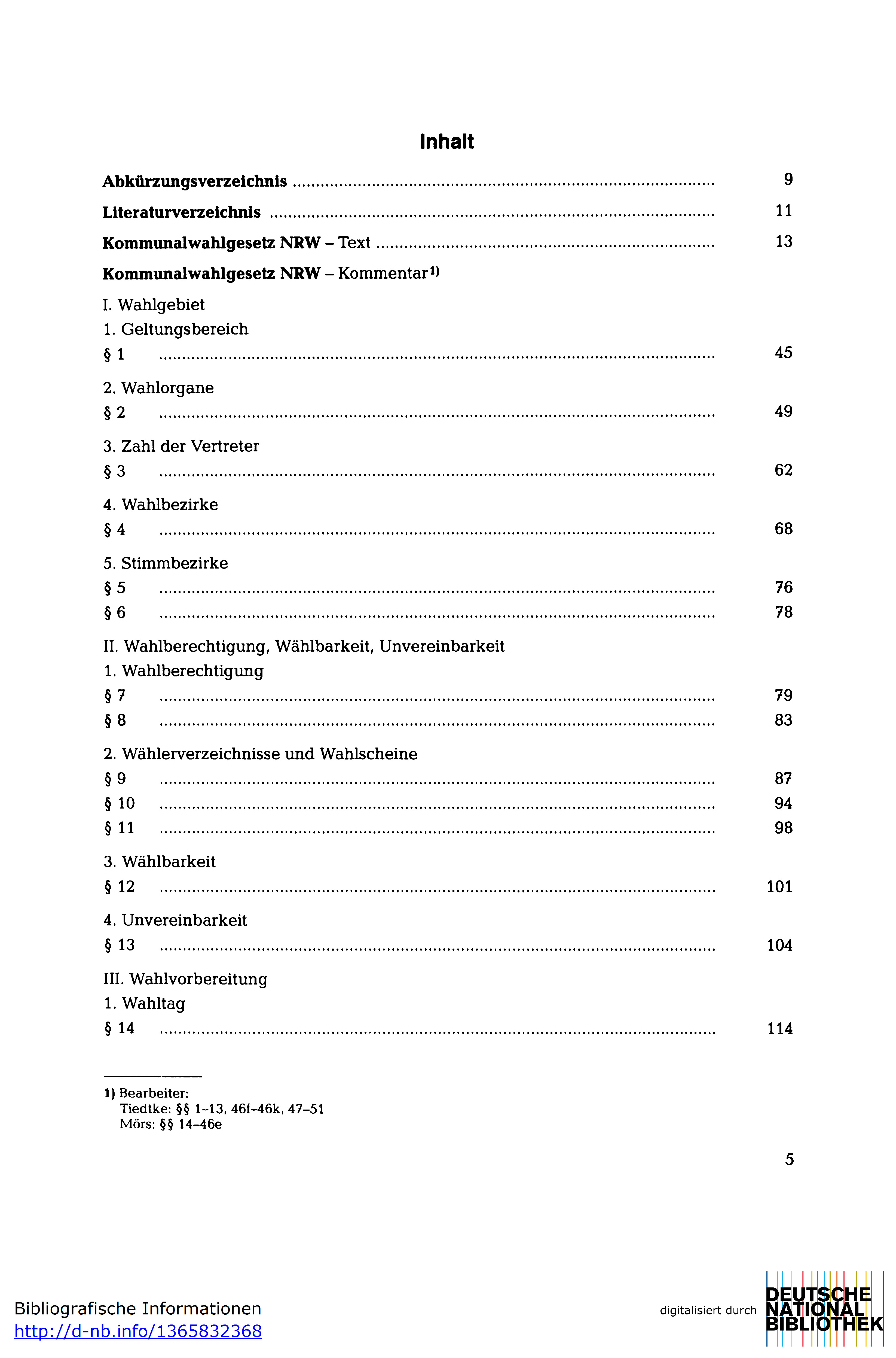 Kommunalwahlgesetz Nordrhein-Westfalen