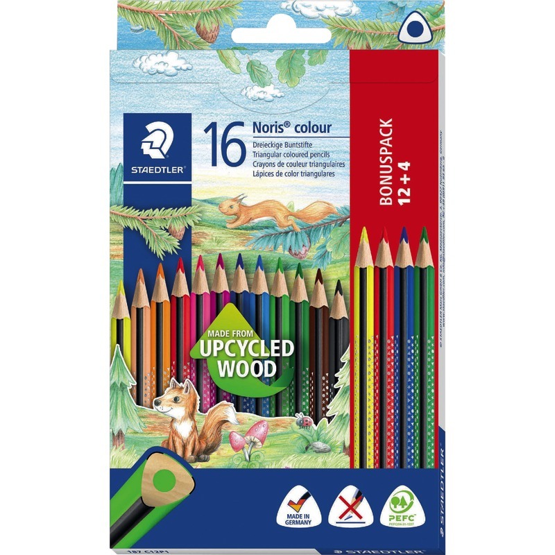 STAEDTLER Buntstifte Noris colour Dreikant, Bonuspack 12+4