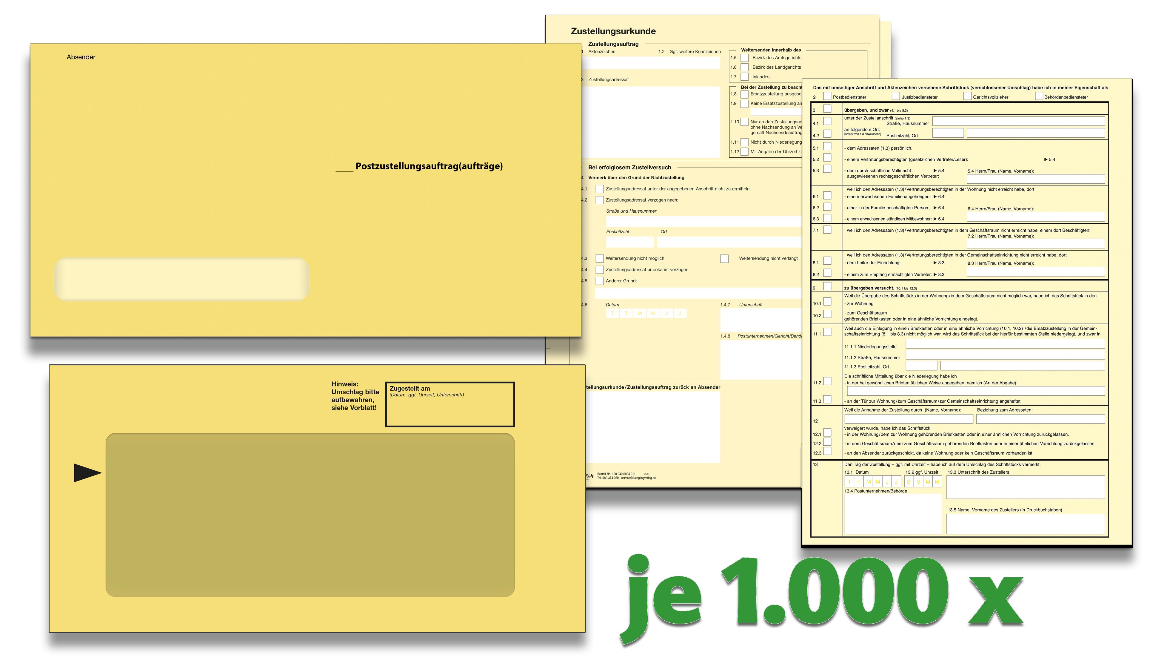 Gerichtsvollzieher Zustellungs-Paket für EDV-Verfahren