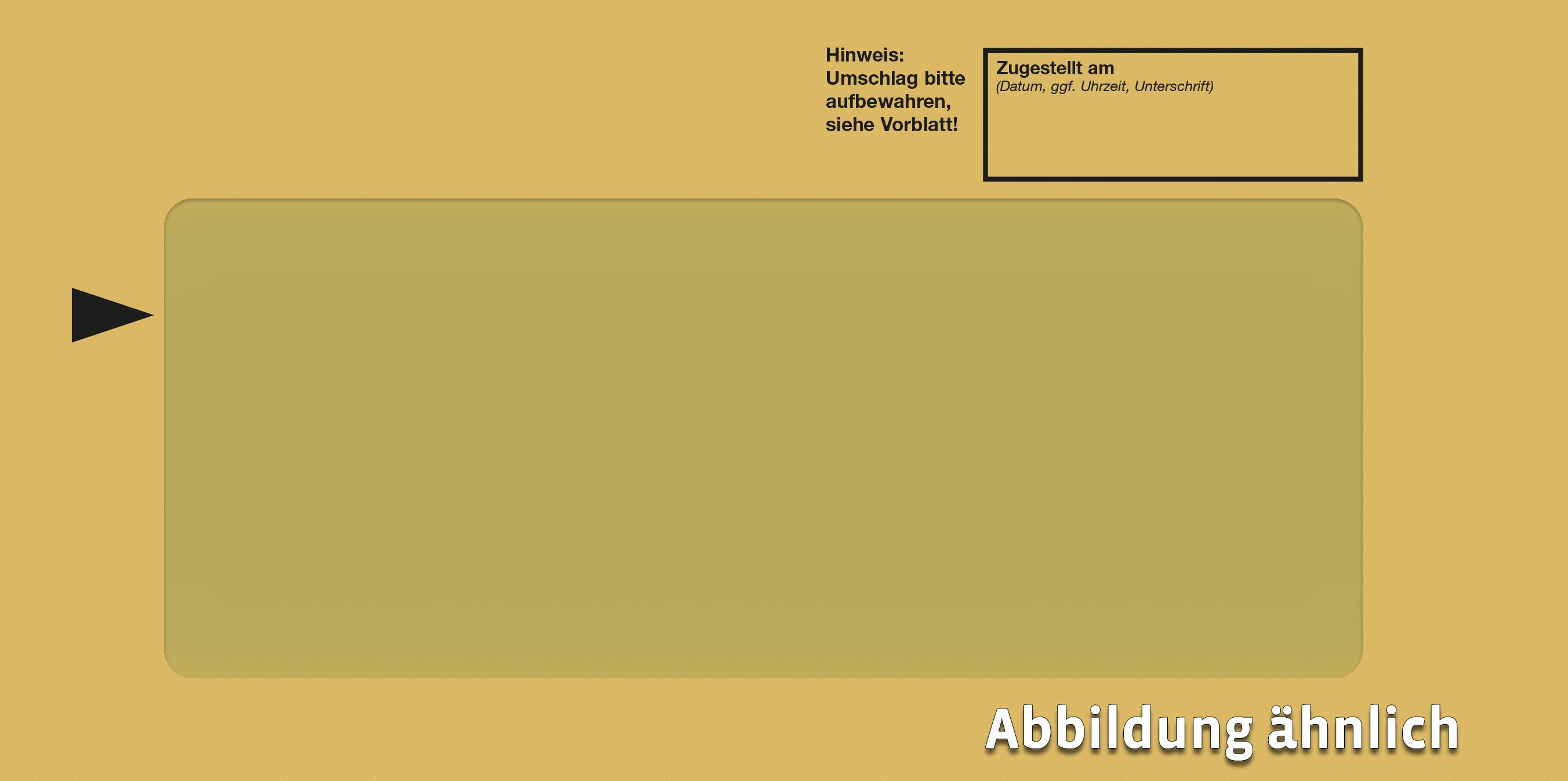 Förmliche Zustellung: Vereinfachte Zustellung mit großem Fenster, haftklebend, DIN lang