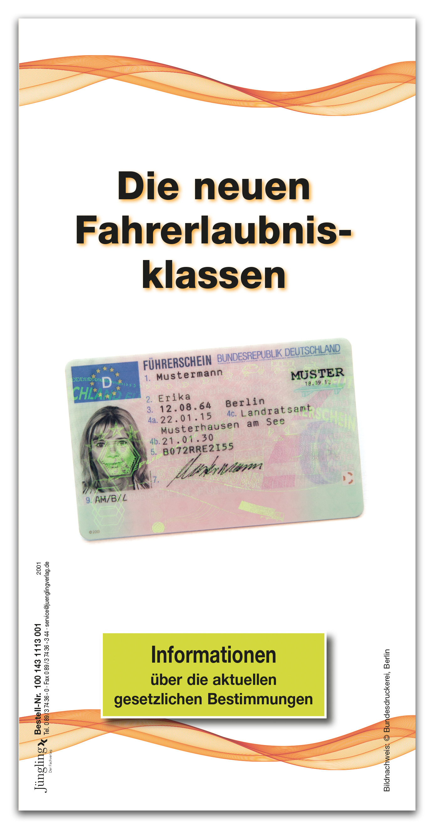 Merkblatt, EU-Kartenführerschein (Fahrerlaubnisklassen), 16-seitig, DIN lang, 4-farbig, geklammert