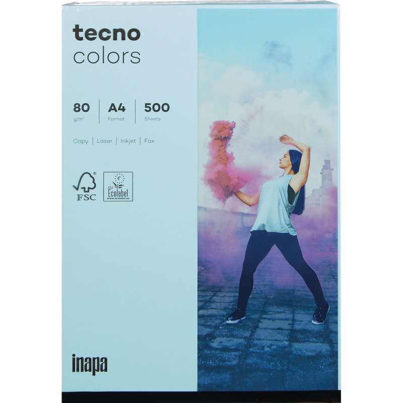 Kopierpapier tecno® colors, DIN A4, 80 g/m², Pack: 500 Blatt - mittelblau