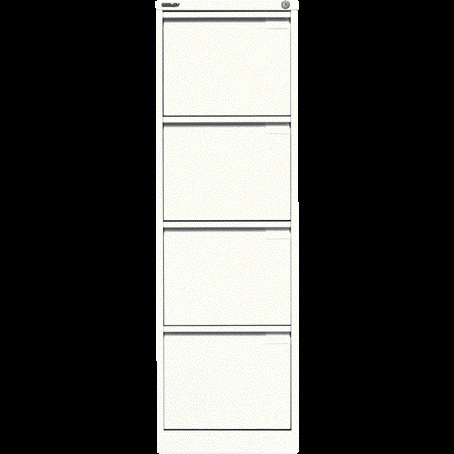 BISLEY Hängeregistraturschränke, einbahnig, 4 Schubladen - weiß